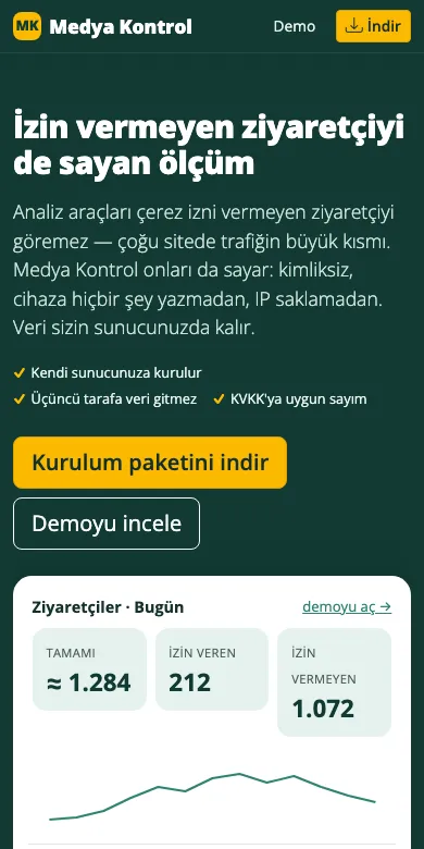 Medya Kontrol telefondaki görünümü