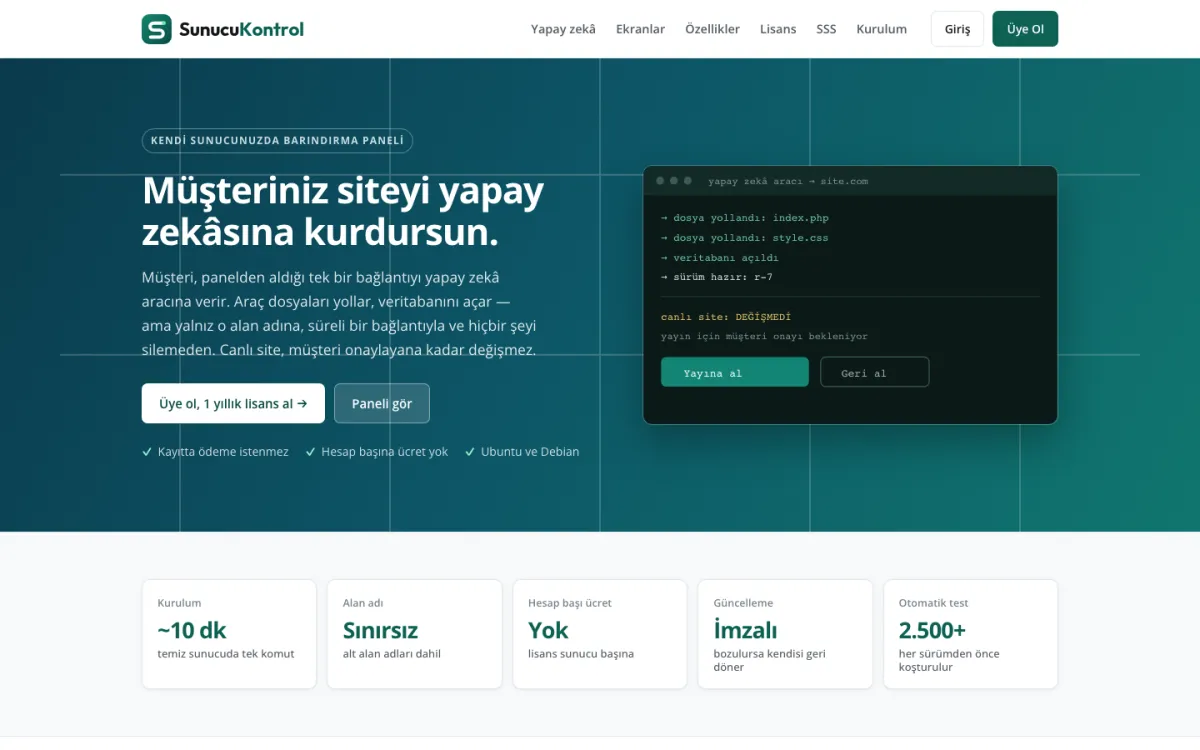 SunucuKontrol ekran görüntüsü